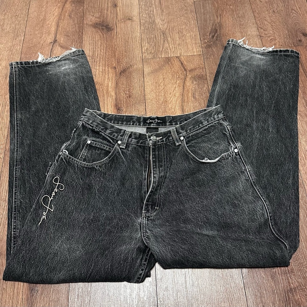 Vintage Y2K Sean John Black Baggy Carpenter Denim Jeans Size 32